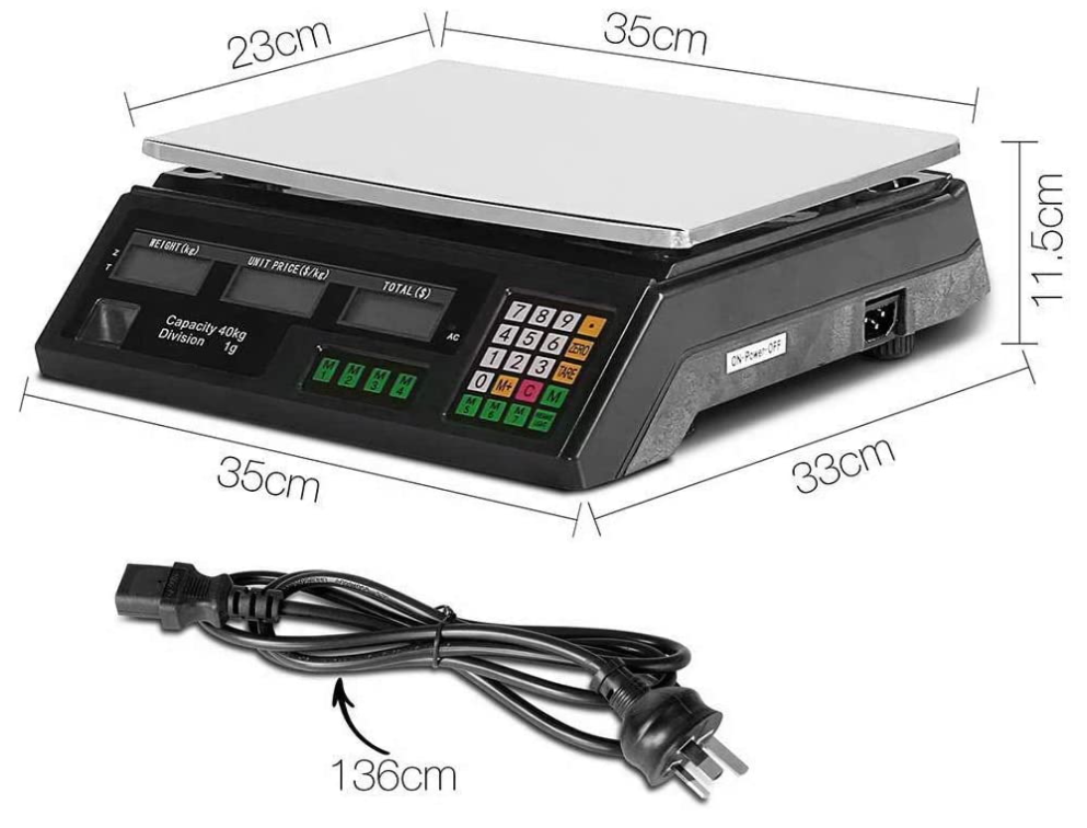 Scale Digital Electronic Balance Food Pricing Store Market Weighing AC Power