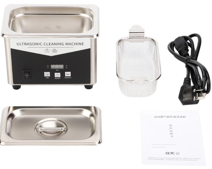Ultrasonic Cleaner Ultra Sonic Bath Cleaning Timer 0.8L Digital Stainless Steel