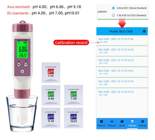 pH EC Conductivity TDS Salinity ORP SG Blue Tooth Meter 7 in 1 Tester Measures