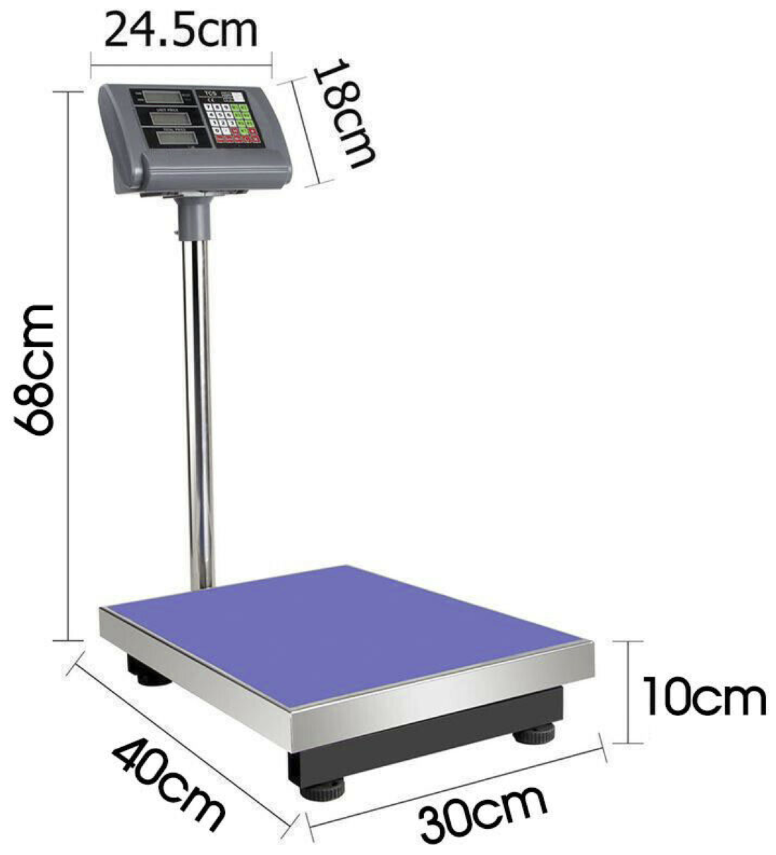 Electronic Computing Digital Platform Floor Scales Weighing 300kg x 50g LCD