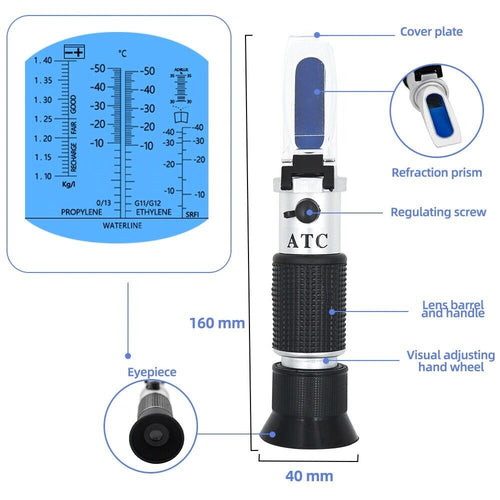 Refractometer 4 in 1 Antifreez Car Freezing point Urea Adblue Battery Fluid Test
