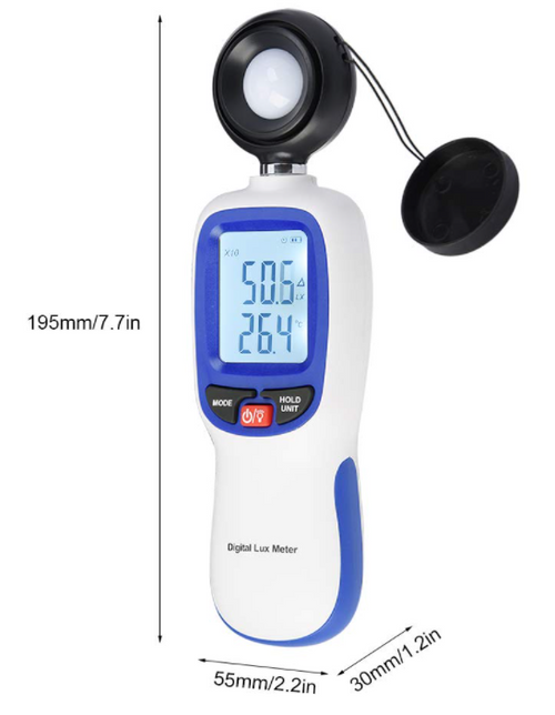 Digital Light Lux Meter Luxmeter 0~200,000 With Selectable Range