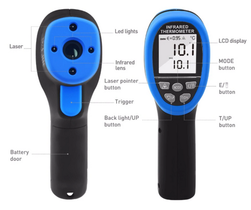 Infrared Thermometer -50-800℃  IR Temperature Gun Noncontact HP-985C