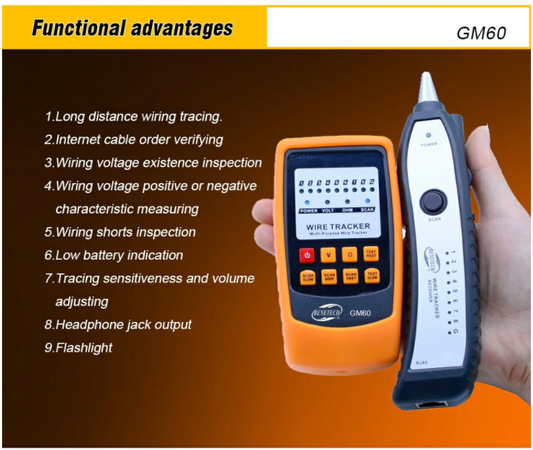 Network Finder Cable Emitter Receiver Detector Wire Cable Tracker Tester line