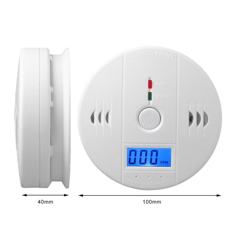 Carbon-Monoxide CO Detector Poisoning Gas Sensor Monitor Warning LCD Alarm Set