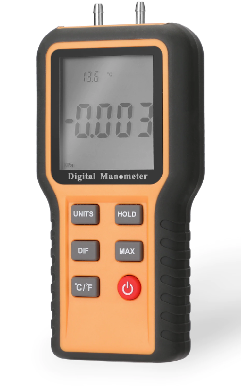 Manometer Digital Air Pressure Meter Differential Gas Tester Tool LCD Gauge