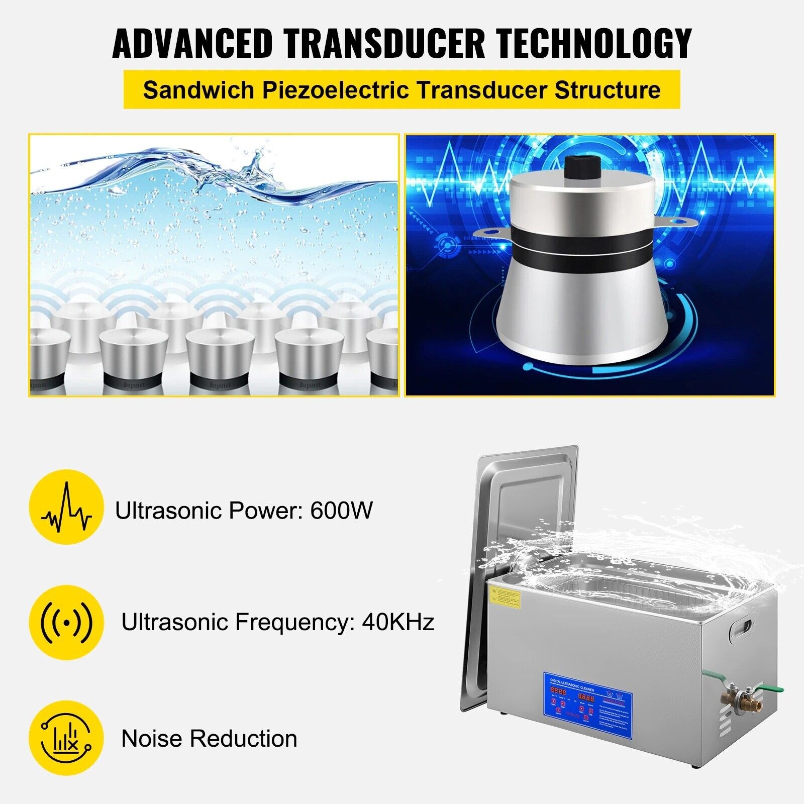 Ultrasonic Cleaning Bath 10L Digital Stainless Ultrasonic Cleaner Time