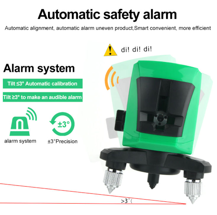 Laser Level 2 Line Green Beam Line 360 Degree Rotary Level Self-leveling