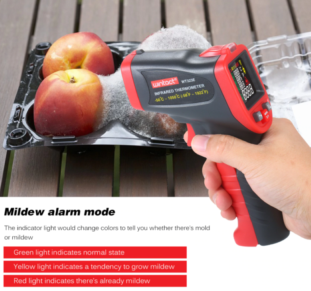 Non Contact Infrared Thermometer -50-650°C K Type Thermocouple Mildew UV Light