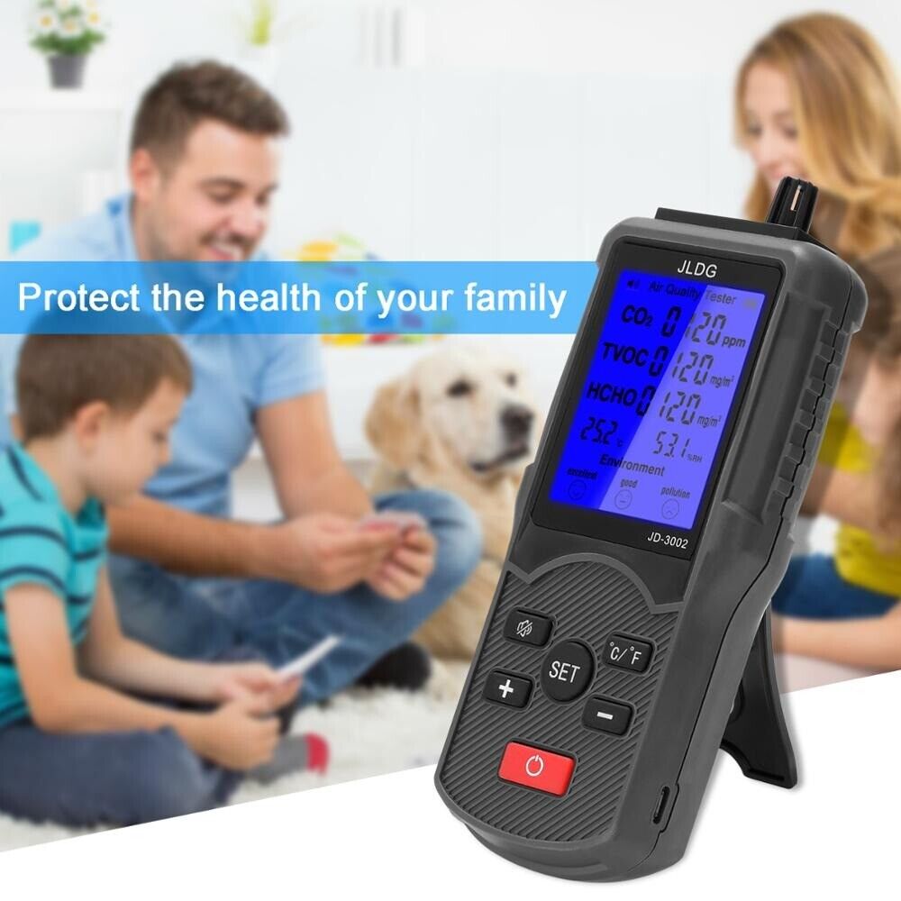 Carbon Dioxide Meter Tester CO2 Detector TVOC HCHO Humidity Temperature Reader