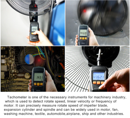 Tachometer Non-Contact Digital Laser LCD 2.5-99999 RPM Tach Tester Meter GM8905