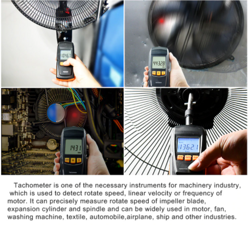 Tachometer Non-Contact Digital Laser LCD 2.5-99999 RPM Tach Tester Meter GM8905